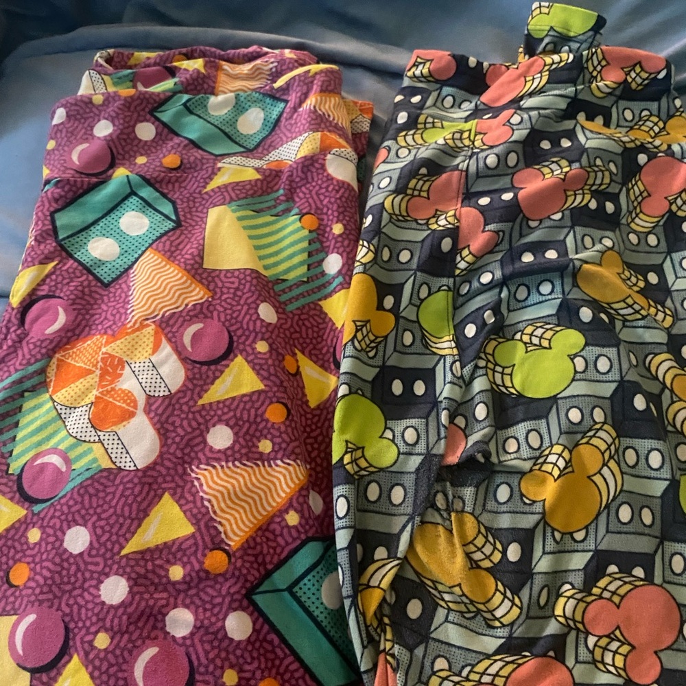 2 Pairs Lularoe TC Leggings Disney Mickey